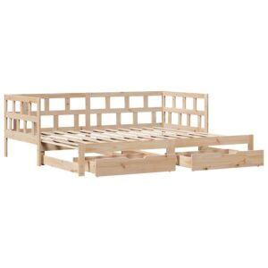 Divano Letto Estraibile con Cassetti senza Materasso 90x200 cm