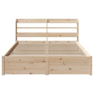 Giroletto con Testiera 150x200 cm in Legno Massello di Pino