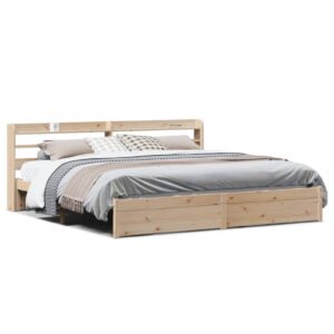 Giroletto con Testiera 200x200 cm in Legno Massello di Pino