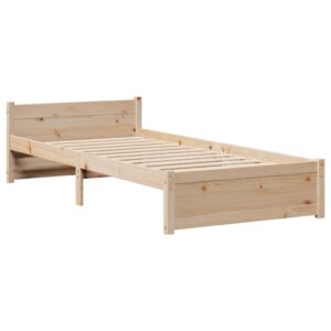 Giroletto con Testiera 90x200 cm in Legno Massello di Pino