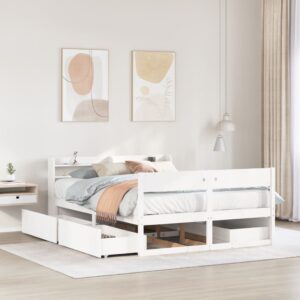 Letto senza Materasso Bianco 120x200 cm Legno Massello di Pino