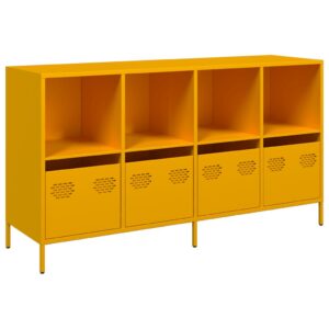 Credenza Giallo Senape 135x39x73,5 cm Acciaio Laminato a Freddo