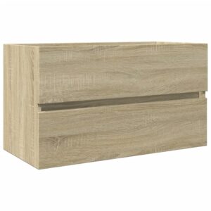 Set Mobili da Bagno 2 pz in Ceramica e Legno Multistrato