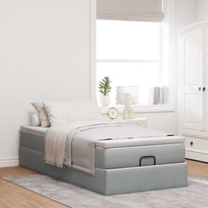 Struttura Letto Pouf con Materasso 100x200 cm in Tessuto