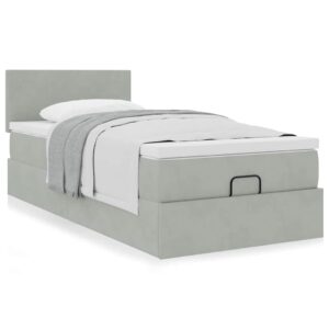 Struttura Letto Pouf con Materasso 90x200 cm in Velluto