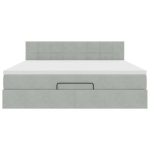 Struttura Letto Pouf con Materasso 180x200 cm in Velluto