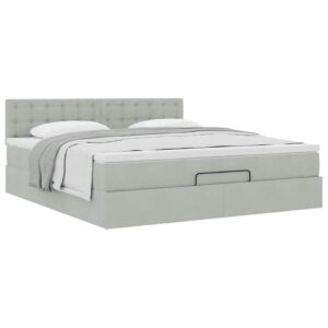 Struttura Letto Pouf con Materasso 160x200 cm in Velluto