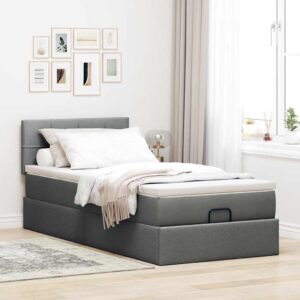 Struttura Letto Pouf con Materasso 100x200 cm in Tessuto