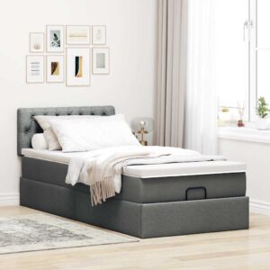 Struttura Letto Pouf con Materasso 100x200 cm in Tessuto