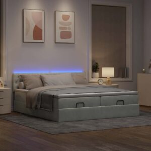 Struttura Letto Pouf con Materassi 180x200 cm Velluto