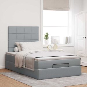 Struttura Letto Pouf con Materasso 120x200 cm in Tessuto