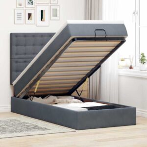 Struttura Letto Pouf con Materassi 100x200 cm Velluto