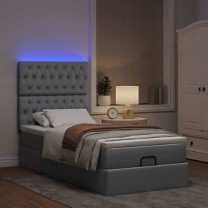 Struttura Letto Pouf con Materasso 100x200 cm in Tessuto