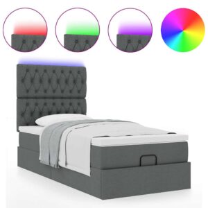 Struttura Letto Pouf con Materasso 100x200 cm in Tessuto