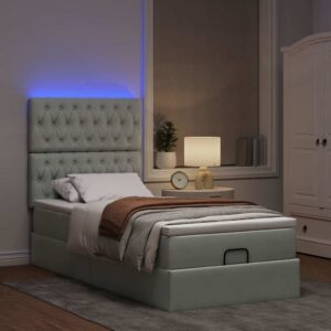 Struttura Letto Pouf con Materassi 90x200 cm in Velluto