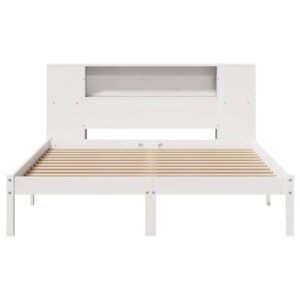 Letto Libreria senza Materasso Bianco 120x200 cm Legno di Pino