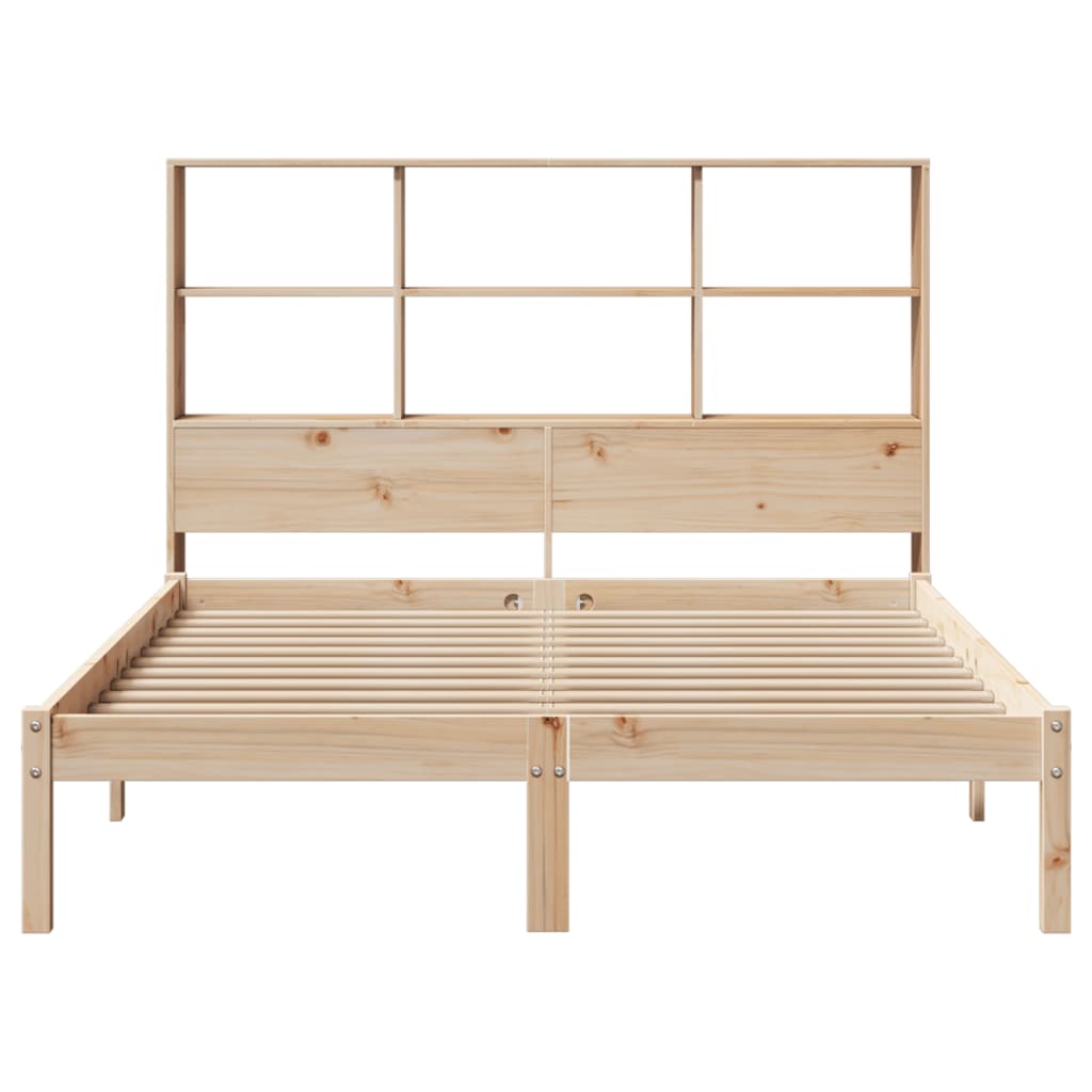 Letto Libreria senza Materasso 140x200 cm in Legno di Pino