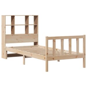 Letto Libreria senza Materasso 90x200 cm Legno Massello Pino