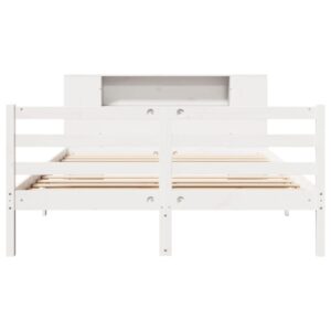 Letto Libreria senza Materasso Bianco 120x200 cm Legno di Pino