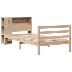 Letto Libreria senza Materasso 90x190 cm Legno Massello Pino