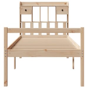Letto Libreria senza Materasso 100x200 cm in Legno di Pino
