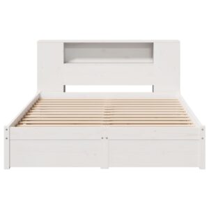 Letto Libreria senza Materasso Bianco 140x200 cm Legno di Pino
