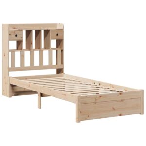 Giroletto con Libreria senza Materasso 75x190 cm in Legno Pino