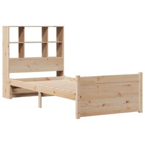 Letto Libreria senza Materasso 90x200 cm Legno Massello Pino