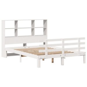 Letto Libreria senza Materasso Bianco 140x200 cm Legno di Pino
