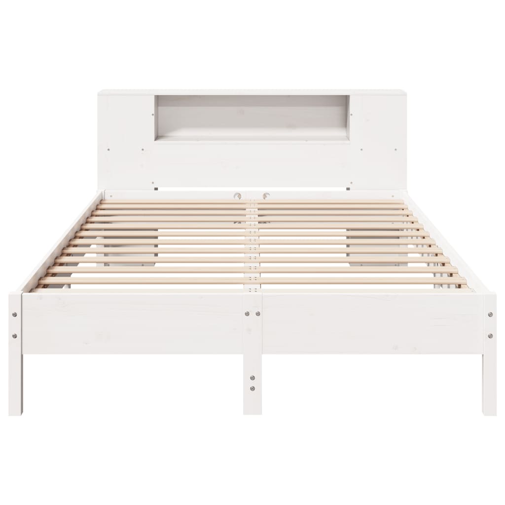 Letto Libreria senza Materasso Bianco 160x200 cm Legno di Pino