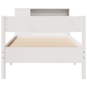 Letto Libreria senza Materasso Bianca 90x200 cm Legno di Pino