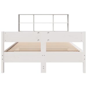Letto Libreria senza Materasso Bianco 140x190 cm Legno di Pino