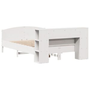 Letto Libreria senza Materasso Bianco 120x200 cm Legno di Pino