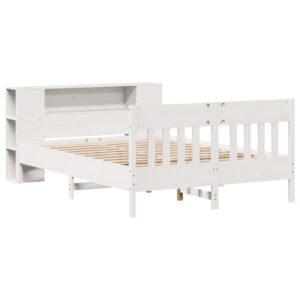 Letto Libreria senza Materasso Bianco 140x200 cm Legno di Pino