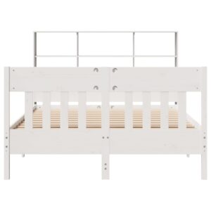 Giroletto senza Materasso Bianco 140x200 cm Legno Massello Pino
