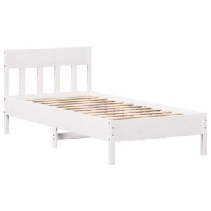 Giroletto senza Materasso Bianco 90x200 cm Legno Massello Pino