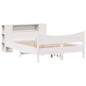 Giroletto senza Materasso Bianco 120x200 cm Legno Massello Pino
