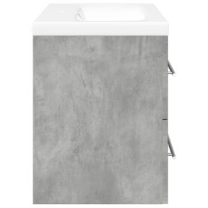 Set Mobili da Bagno 2 pz Grigio Cemento in Legno Multistrato