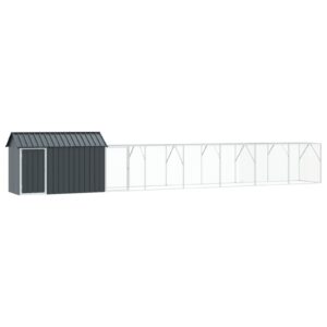 Voliera per Uccelli con Estensione, Anthracite, 112x817x141 cm, in Acciaio