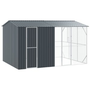Aviario per Uccelli con Estensione Anthracite 310x442x247 cm in Acciaio