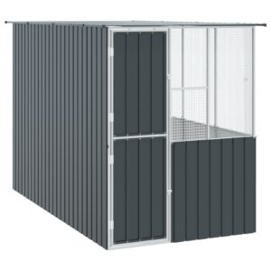 Gabbia per Uccelli Anthracite 215x78x200 cm Acciaio Galvanizzato