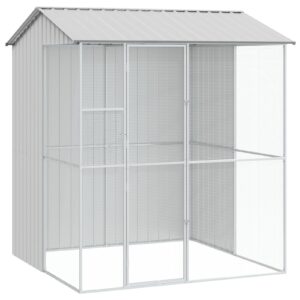 Aviario per Uccelli Grigio 215x210x247 cm Acciaio
