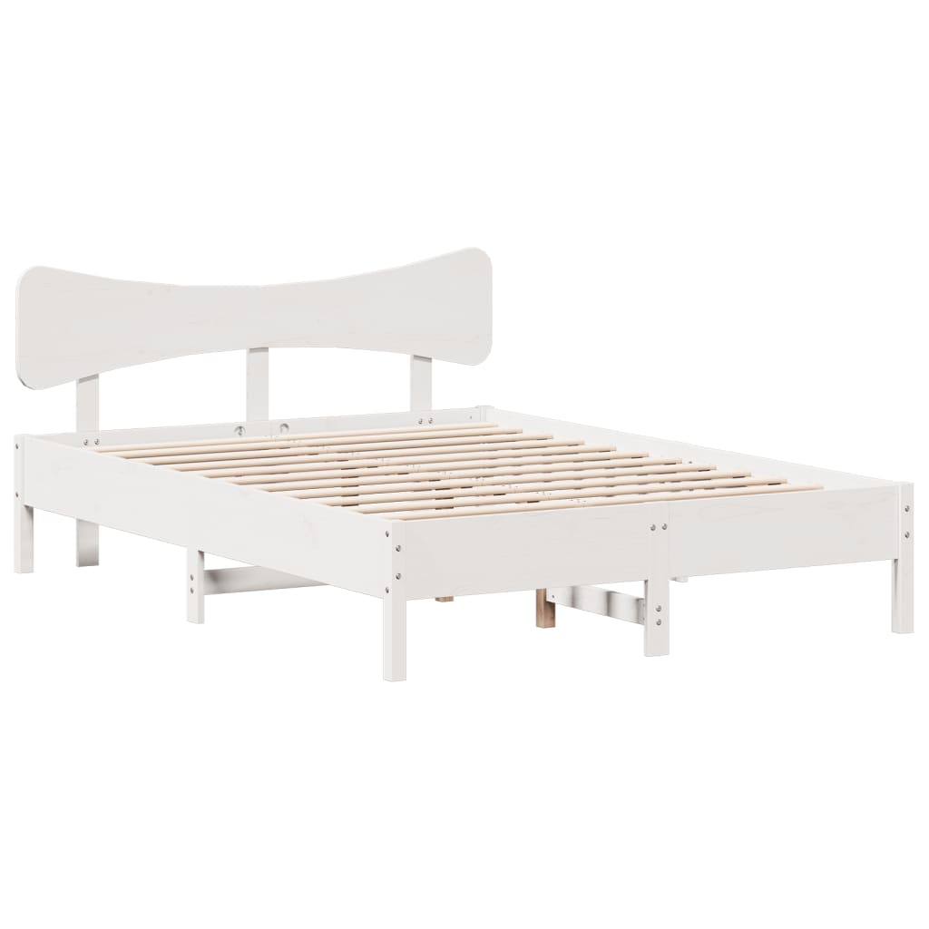 Giroletto senza Materasso Bianco 135x190 cm Legno Massello Pino