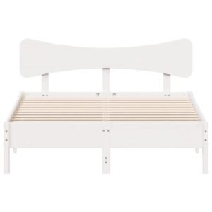 Giroletto senza Materasso Bianco 120x190 cm Legno Massello Pino