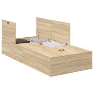 Struttura Letto con Contenitore in Rovere Sonoma 90x200 cm