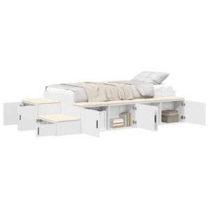Struttura Letto con Spazio di Archiviazione Bianca 90x200 cm