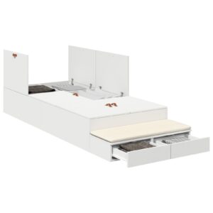 Struttura letto contenitore Bianca 100x200 cm