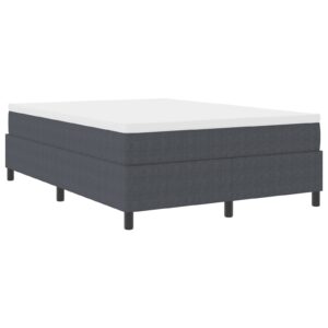 Letto con Box Spring Grigio Scuro 140x200 cm Tessuto a Corda