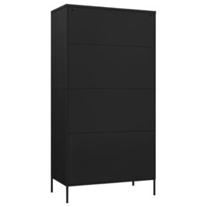 Armadio Nero 90x50x180 cm in Acciaio