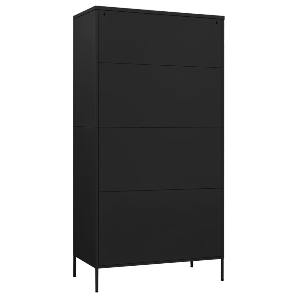 Armadio Nero 90x50x180 cm in Acciaio
